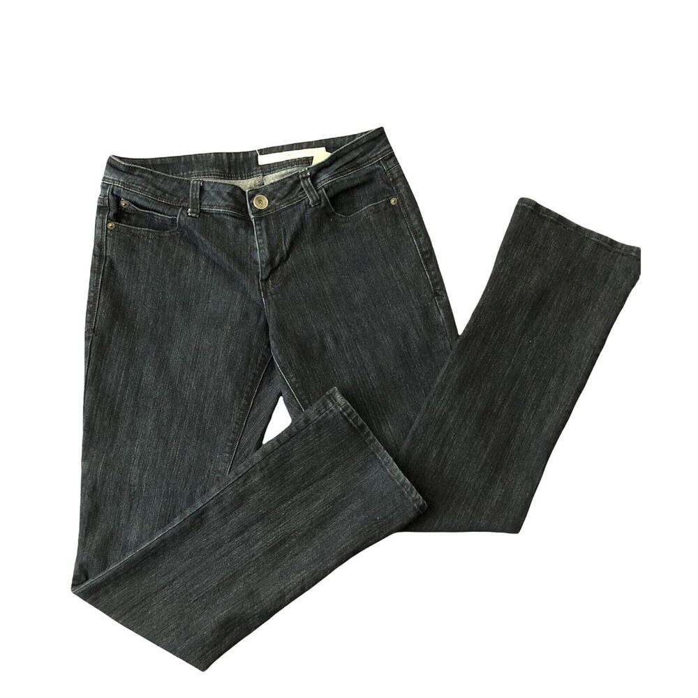 DNKY‎ Womens Sz 10 Dark Blue Wash Jeans Long Inseam 32” Mid Rise
